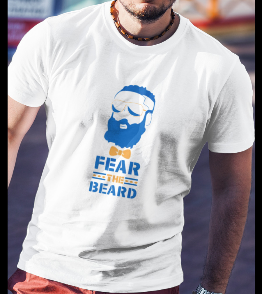 James Harden Basketball Fear The Beard Iconic Blue And Orange T-Shirt