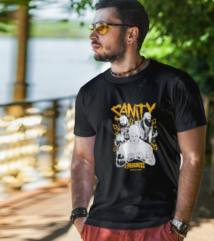 Sanity X Progress Wrestling Trio Fighters T-Shirt