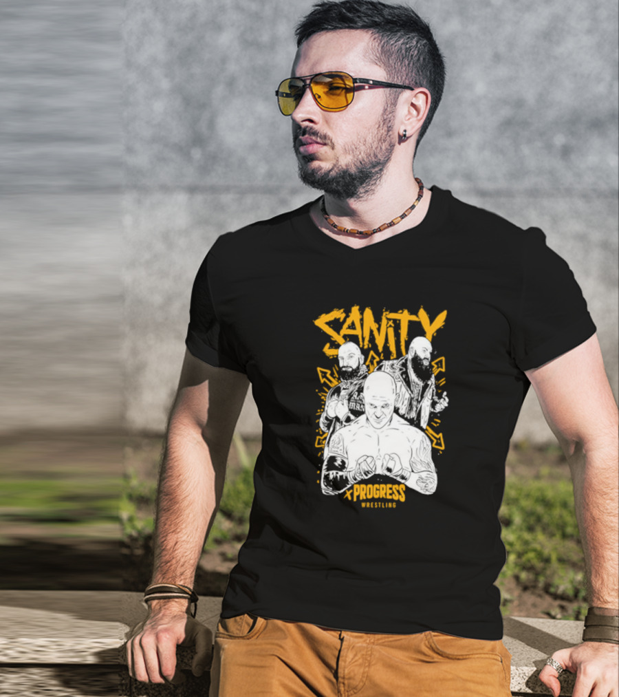 Sanity X Progress Wrestling Trio Fighters T-Shirt
