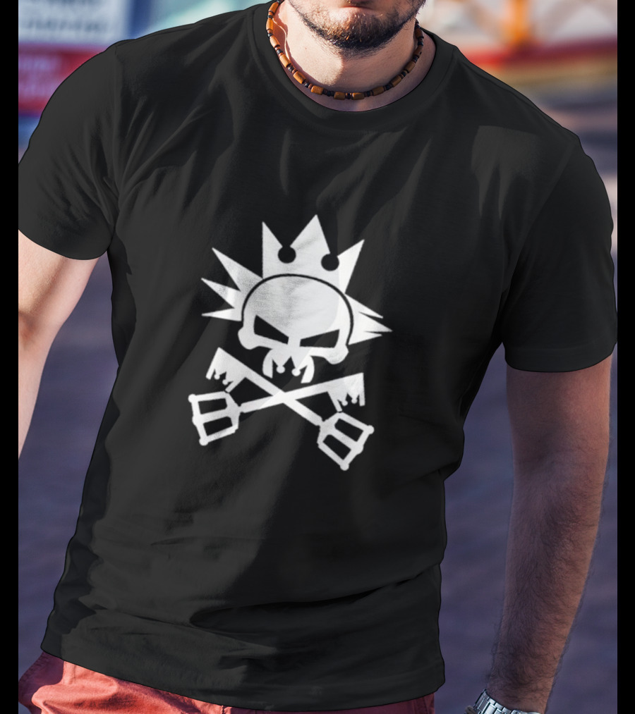Yozora Emblem Crowned Skull With Crossed Keys T-Shirt