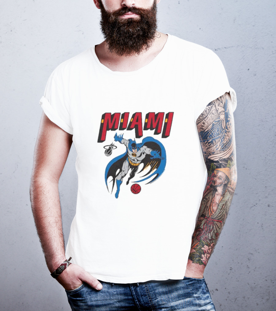 Batman Miami Heat Superhero Basketball Adventure T-Shirt