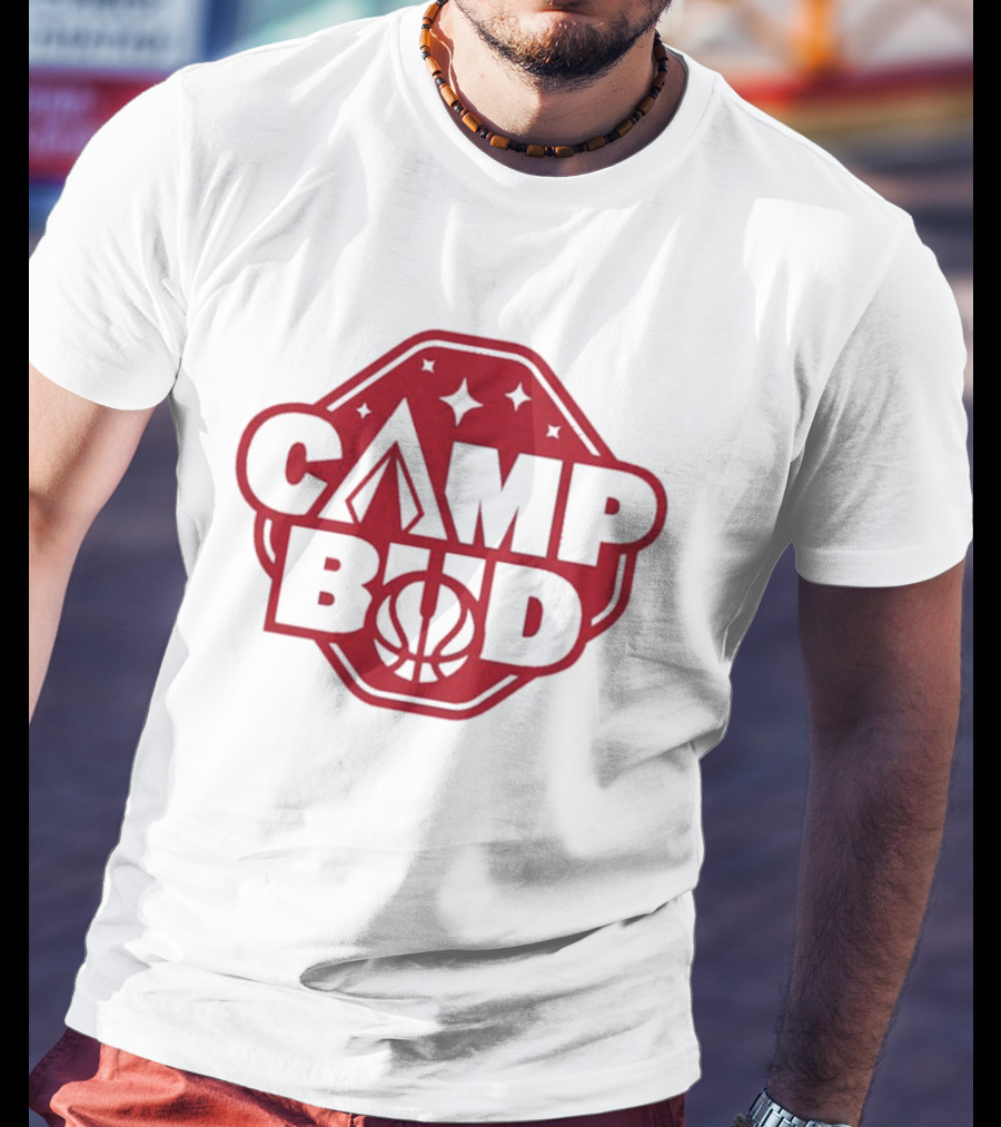CAMP BUD Basketball Stars And Tent T-Shirt