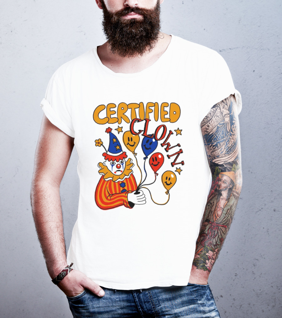 CERTIFIED CLOWN Balloons And Stars T-Shirt
