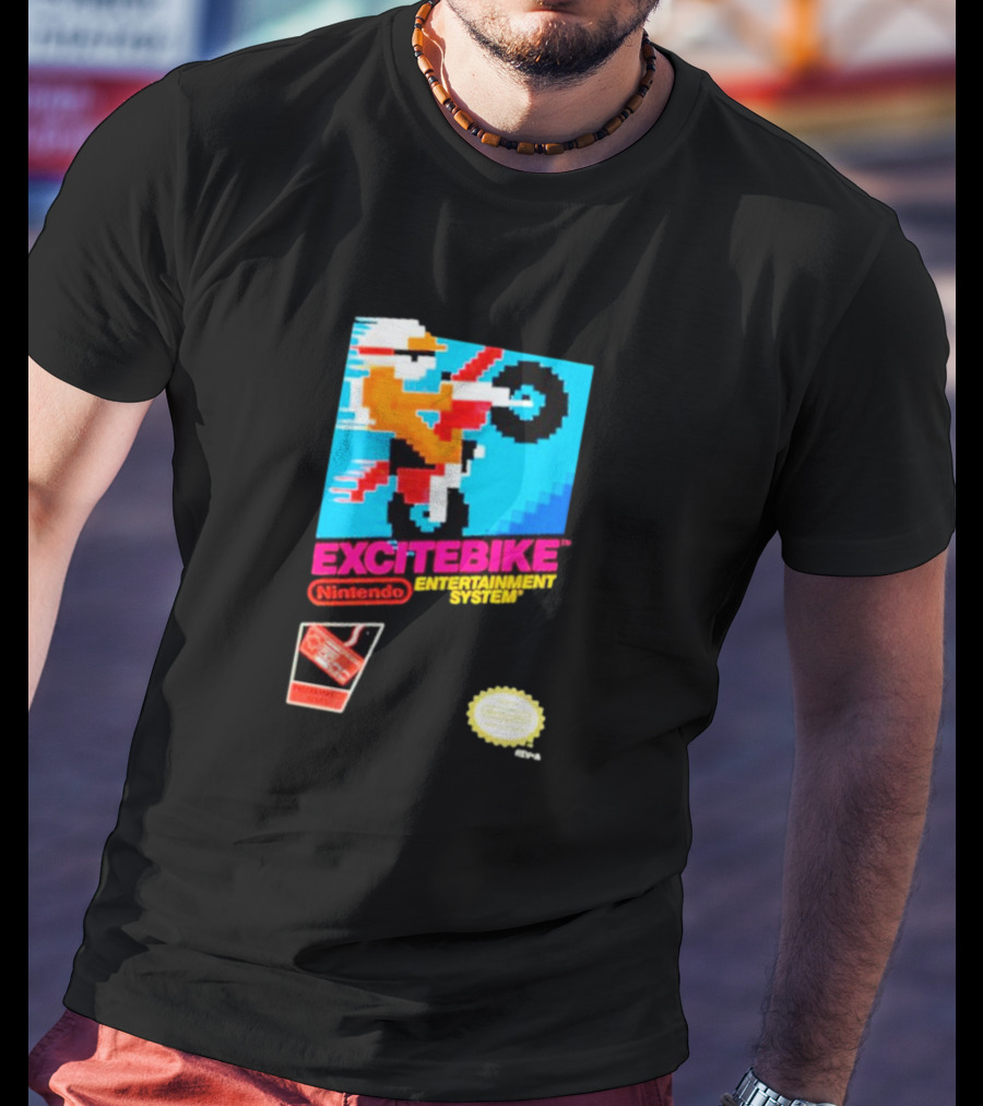 Excitebike Nintendo Entertainment System Retro Game Cover T-Shirt