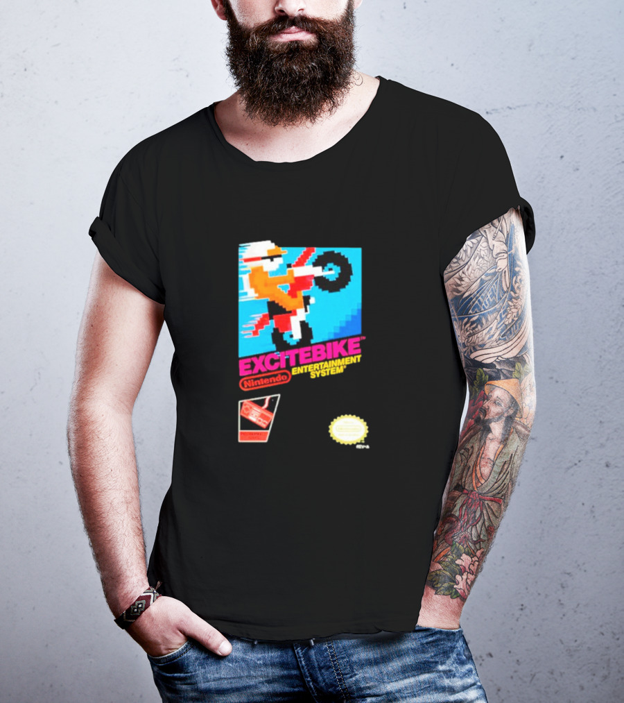 Excitebike Nintendo Entertainment System Retro Game Cover T-Shirt