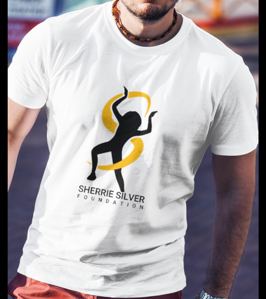 Sherrie Silver Foundation Dancing Silhouette With Yellow Ribbon T-Shirt