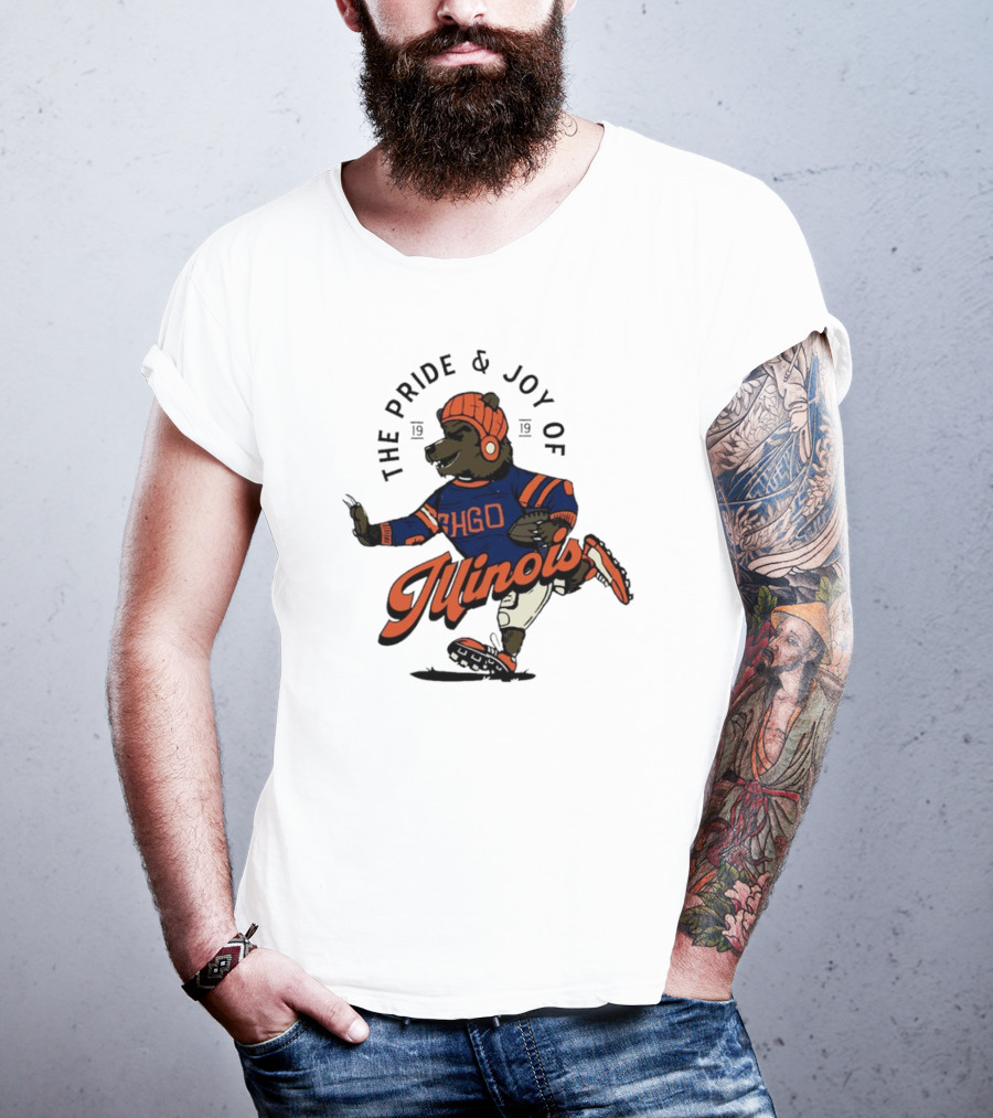 THE PRIDE And JOY OF ILLINOIS BEAR IN CHGO SWEATER WITH FOOTBALL 1919 T-Shirt