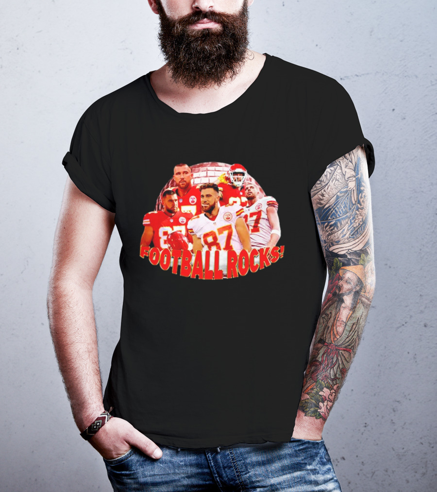 Travis Kelce Football Rocks KC Chiefs 87 T-Shirt