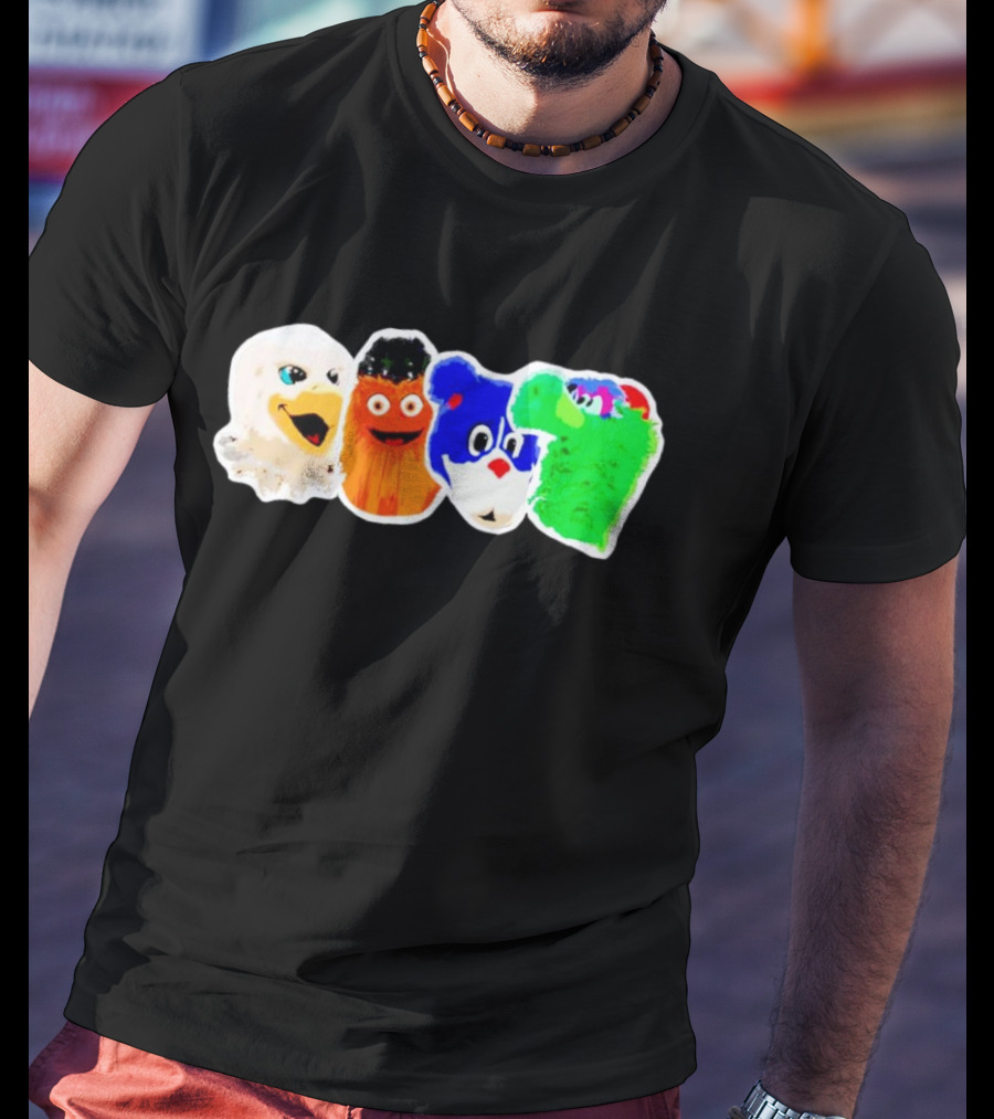 Philadelphia Eagles Flyers Phillies Phanatic Mascots T-Shirt