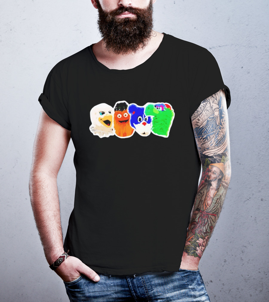 Philadelphia Eagles Flyers Phillies Phanatic Mascots T-Shirt