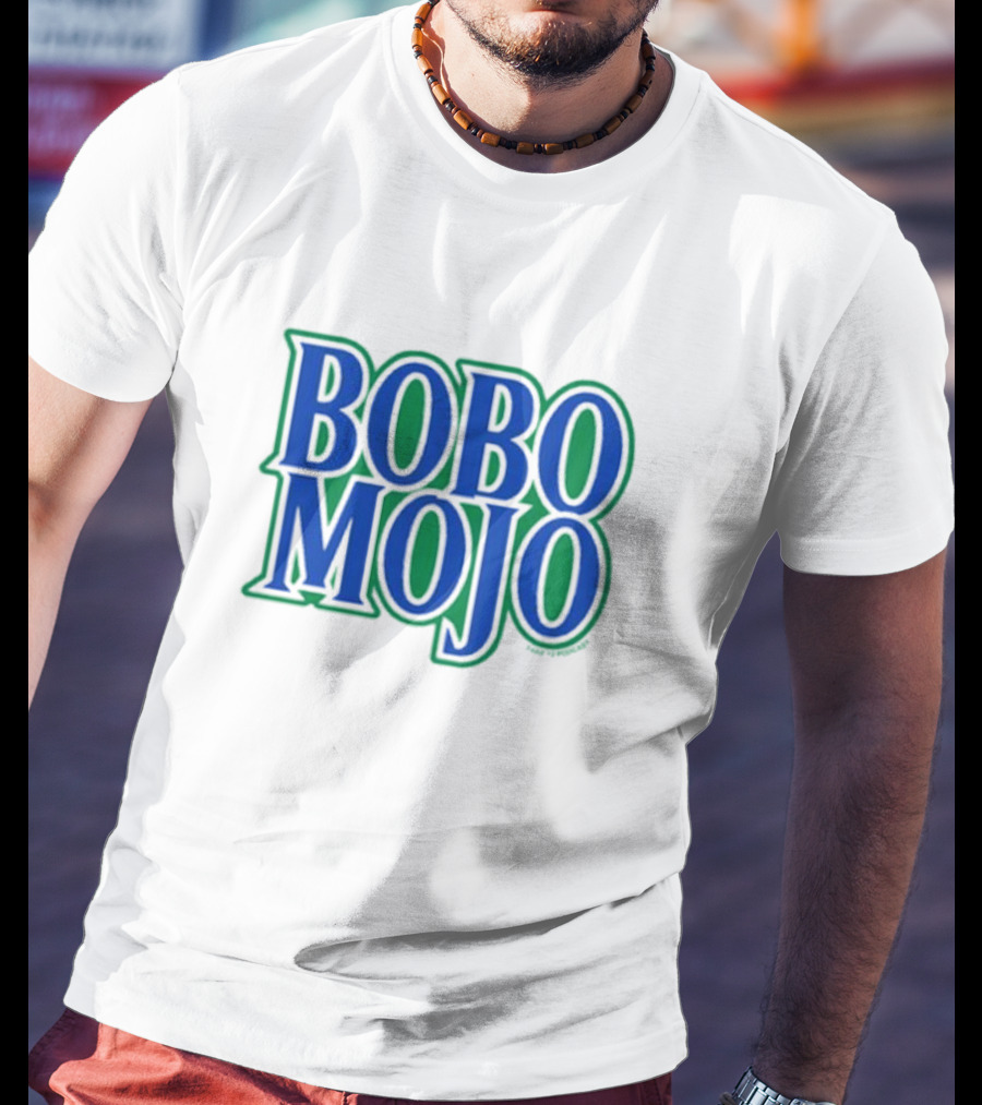 BOBO MOJO Bold Blue And Green Block Letters T-Shirt