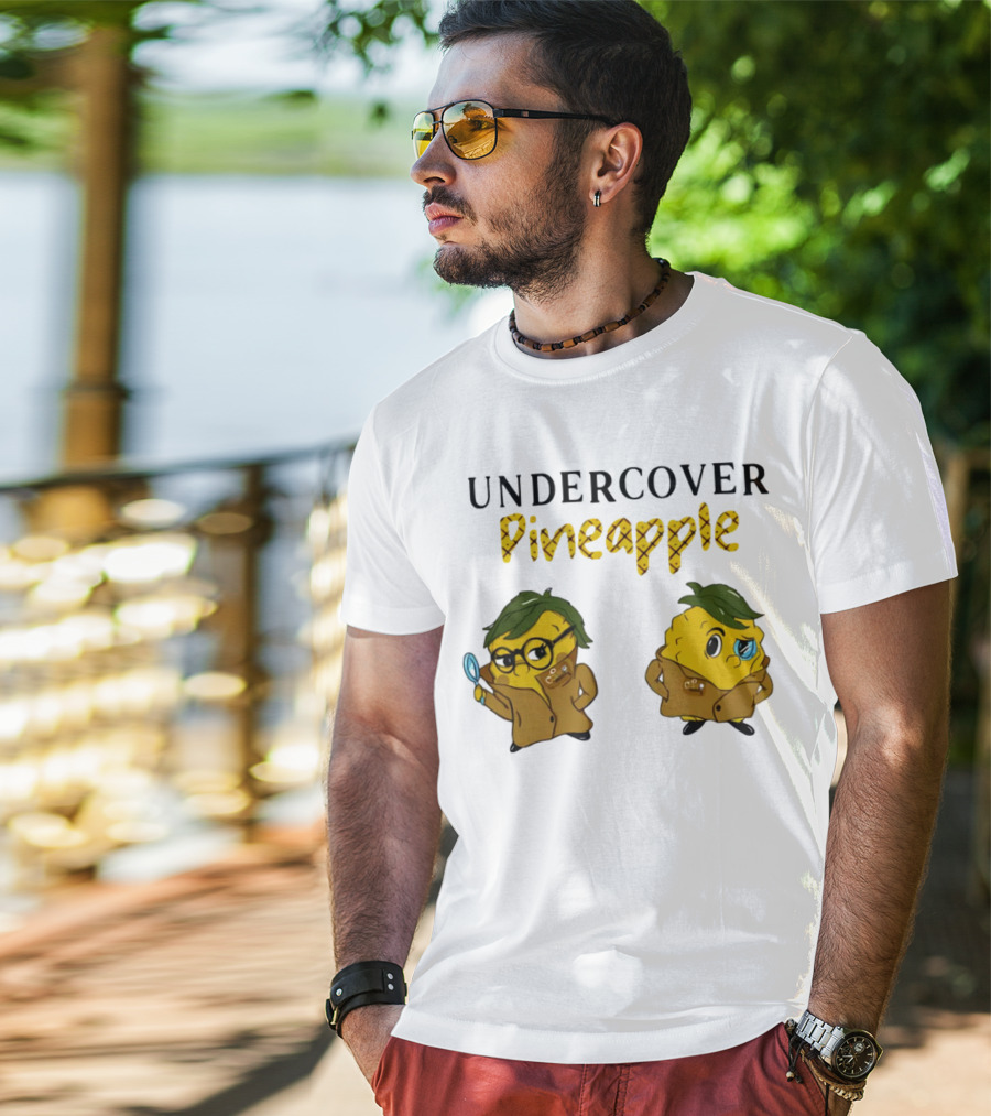 Crime Weekly Podcast Merch Undercover Pineapple Detective Characters Duo T-Shirt