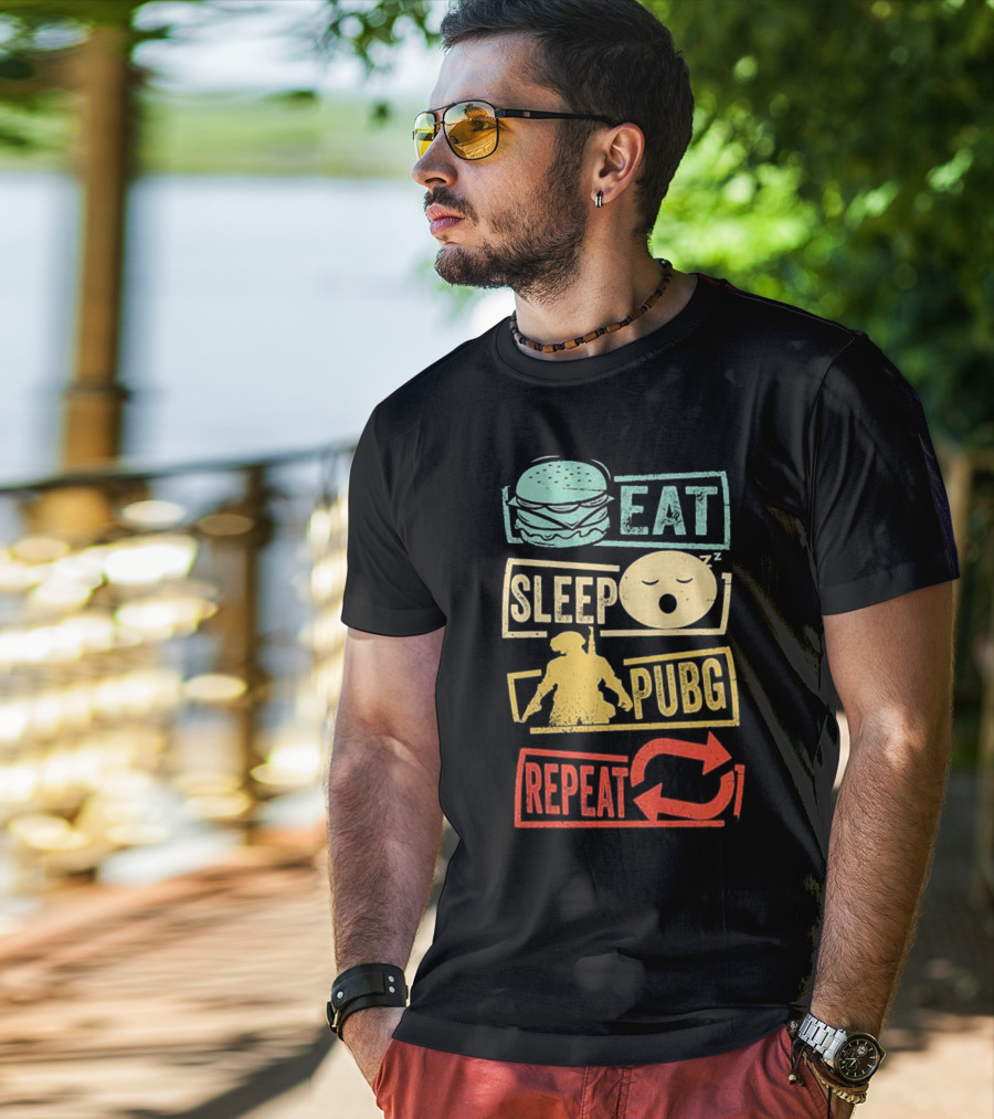Eat Sleep PUBG Repeat Gaming Lifestyle Cycle T-Shirt