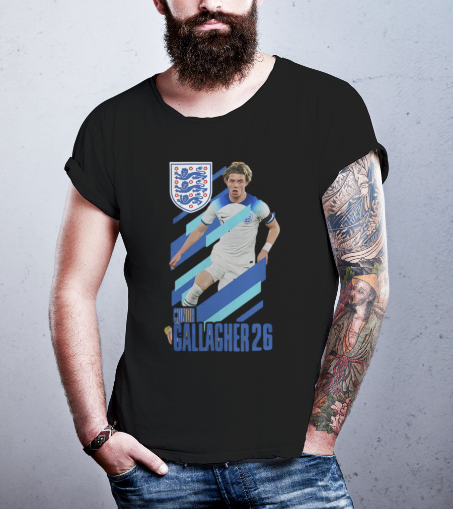 Conor Gallagher 26 England Football Crest Soccer Player T-Shirt