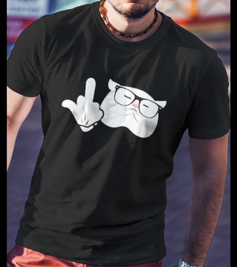 Steve Habetler Catturd Birdturd Glasses Cat Gesture T-Shirt