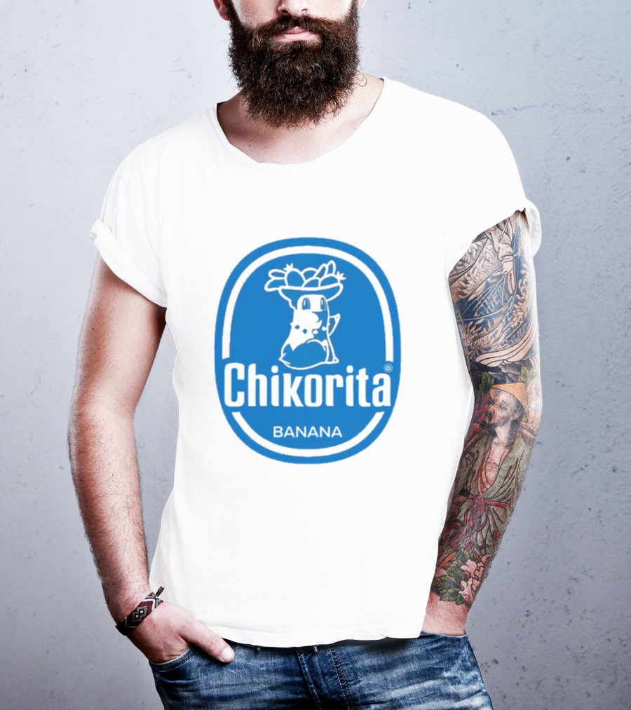 Chikorita Banana Crossover Logo Black And Blue T-Shirt