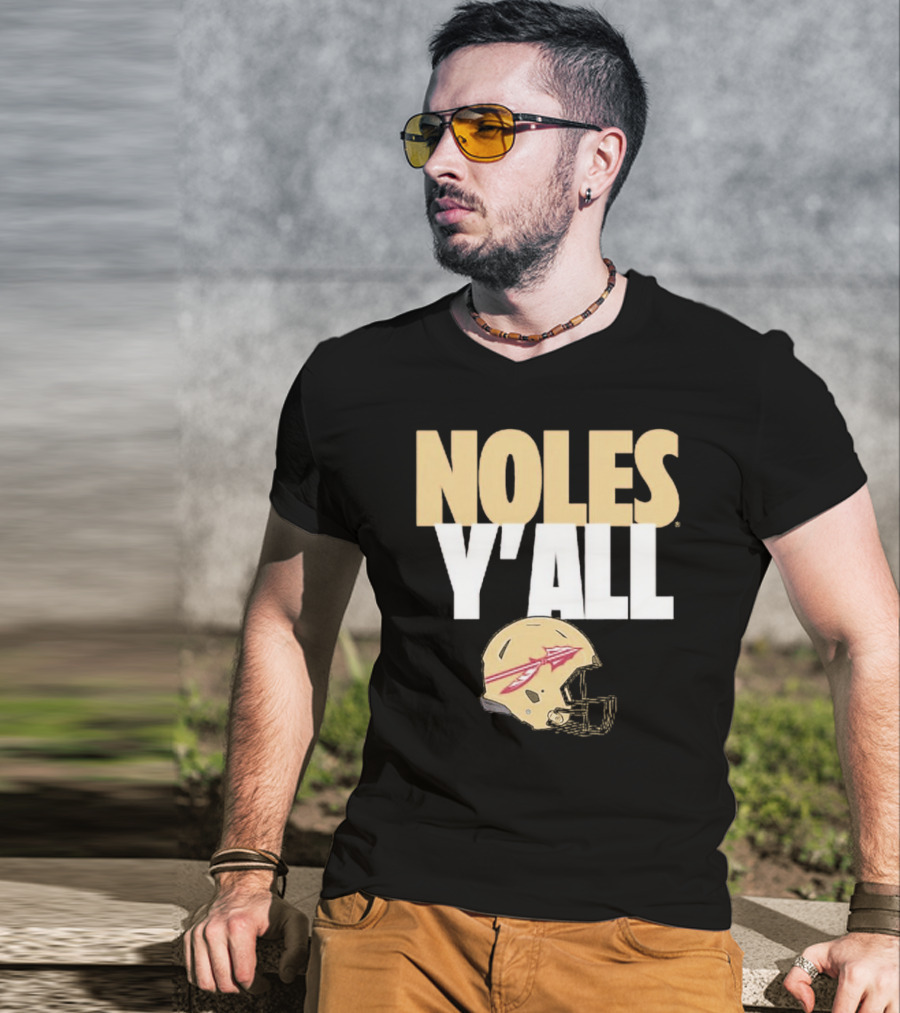 Noles Y'all Florida State Seminoles Helmet T-Shirt