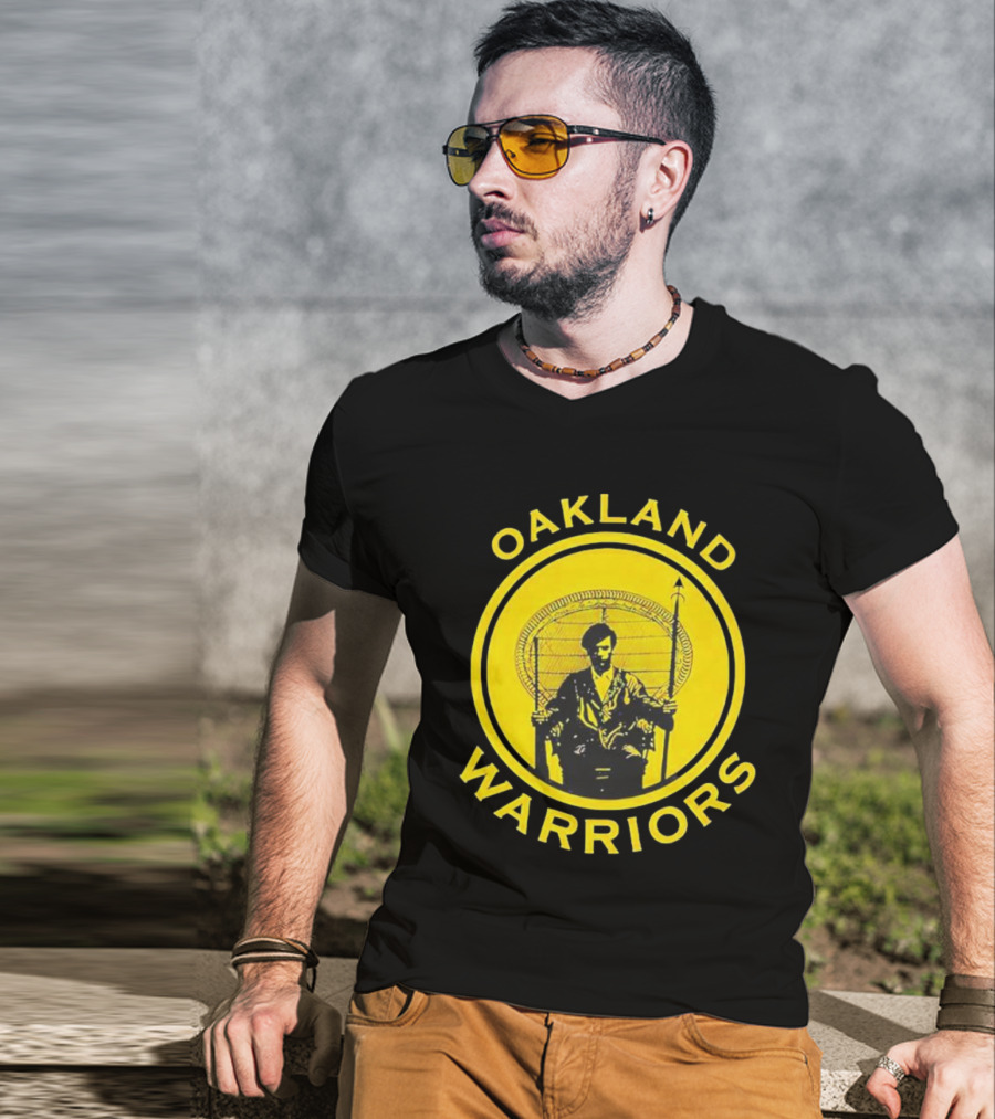 Oakland Warriors Huey Newton Chair Emblem T-Shirt