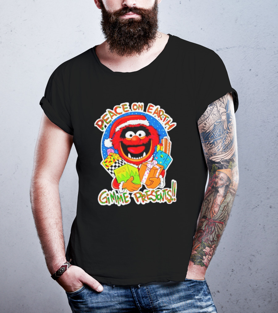 Peace On Earth Gimme Presents Muppets Santa T-Shirt