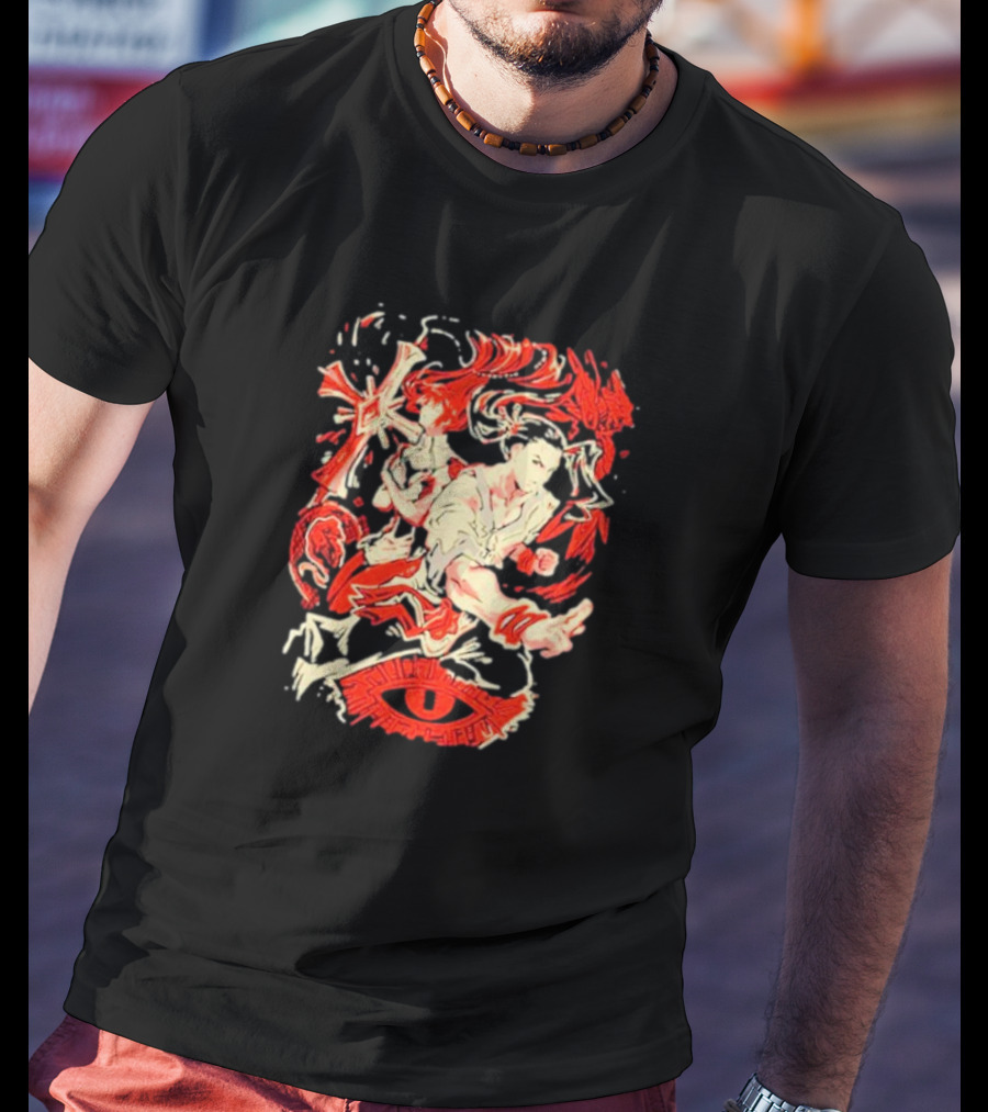 Xenogears Alpha Omega Eye Character Dynamic Red White T-Shirt
