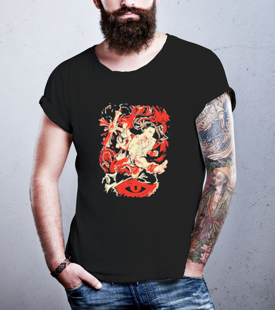 Xenogears Alpha Omega Eye Character Dynamic Red White T-Shirt