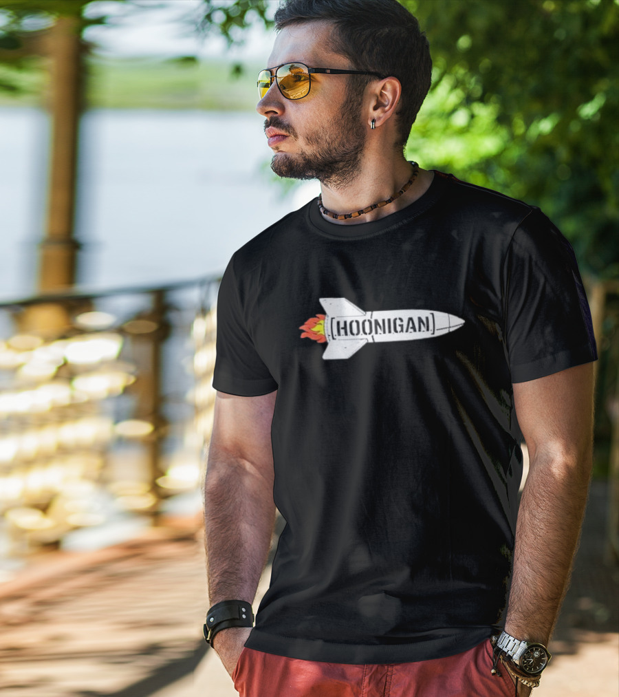 Hoonigan Rocket With Flames T-Shirt