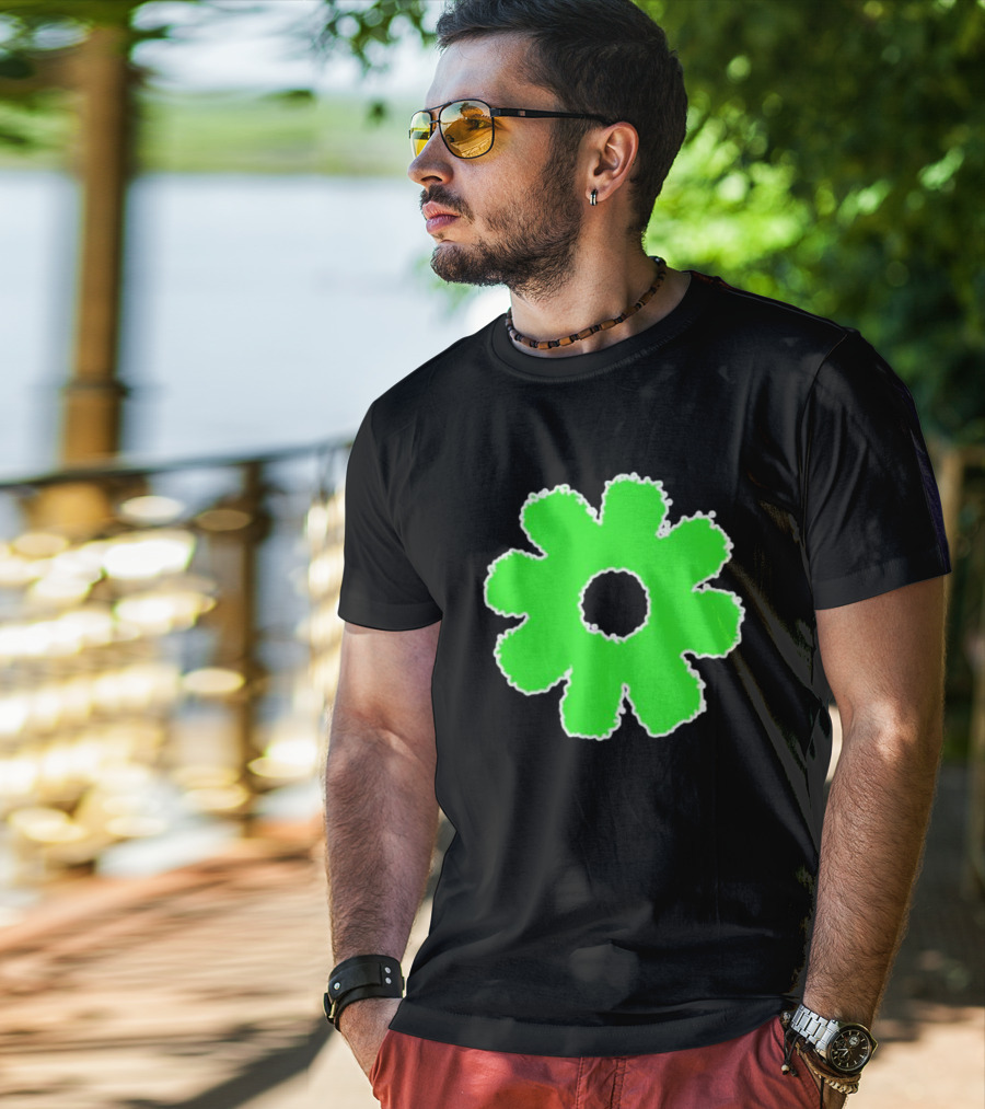 Scowl Neon Green Flower T-Shirt