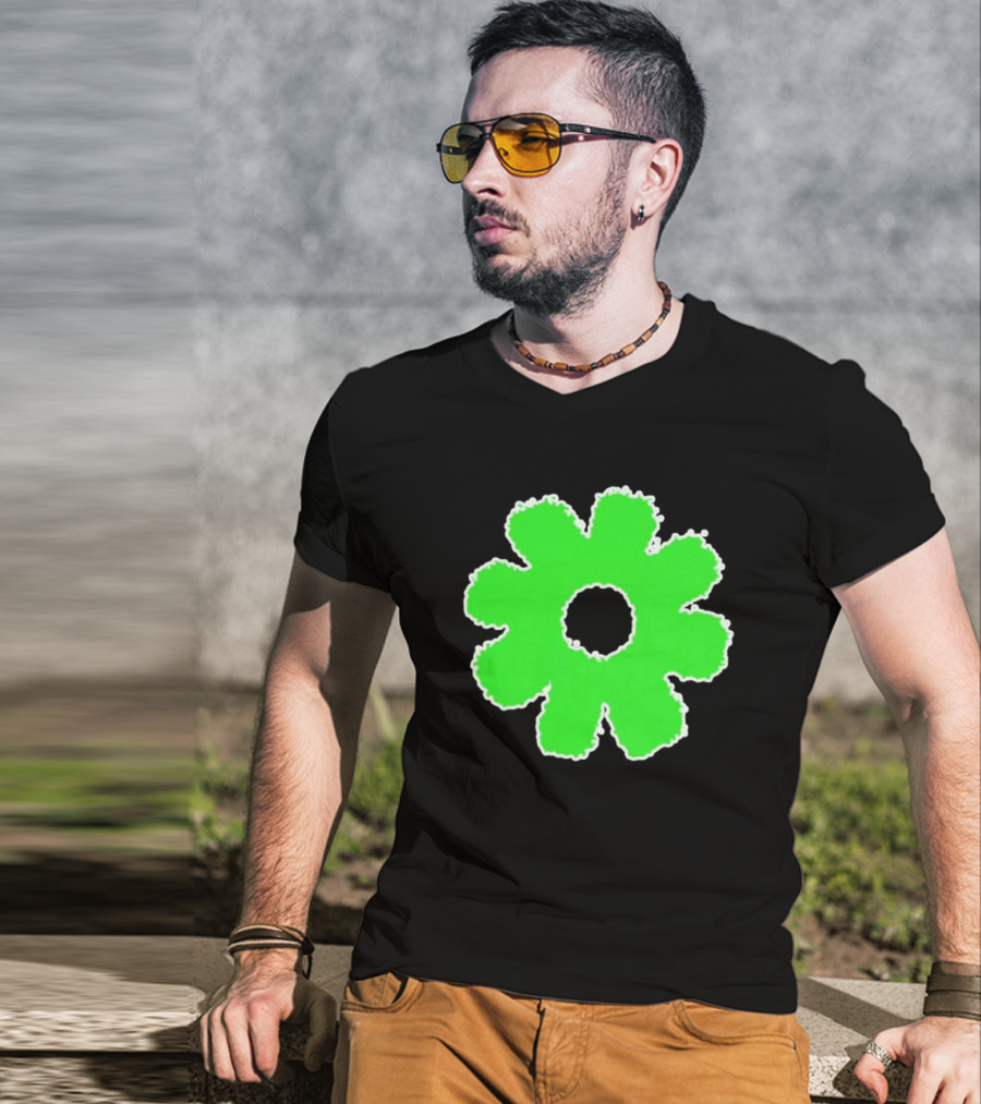 Scowl Neon Green Flower T-Shirt