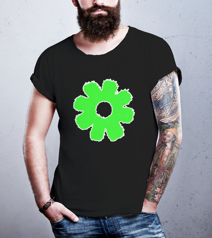Scowl Neon Green Flower T-Shirt
