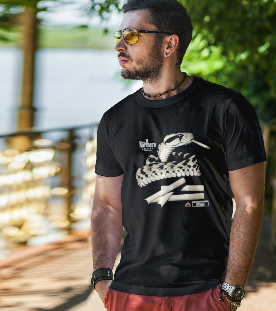 Northern Lights Snake With Smoking T-Shirt