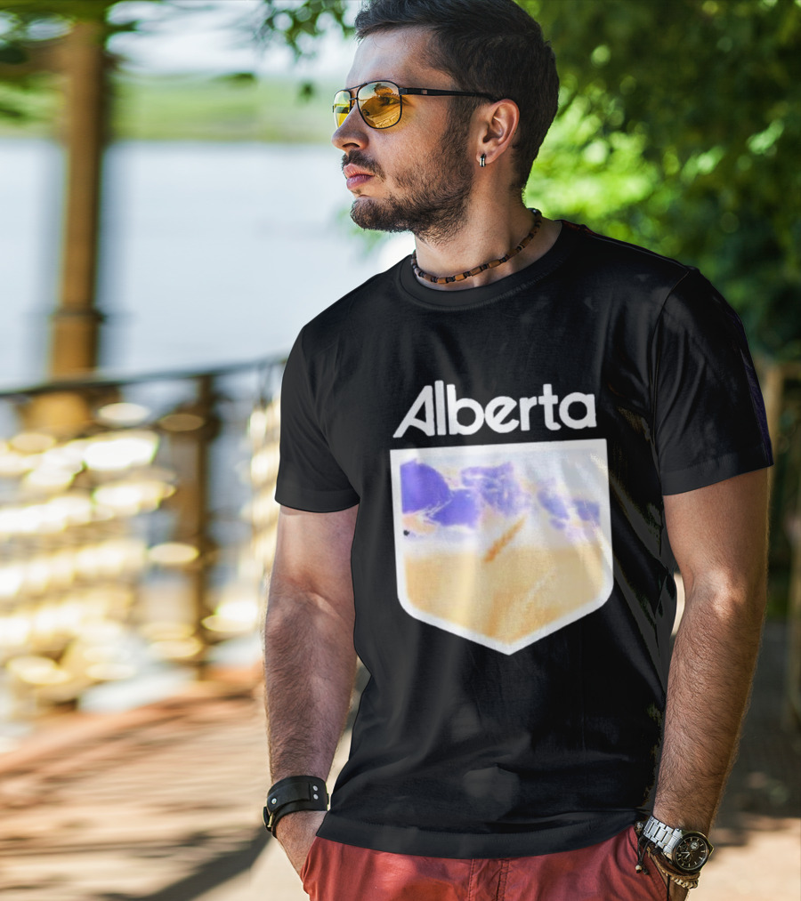 Alberta Mountain Scenic Shield Vitamin Deer Alberta Life T-Shirt