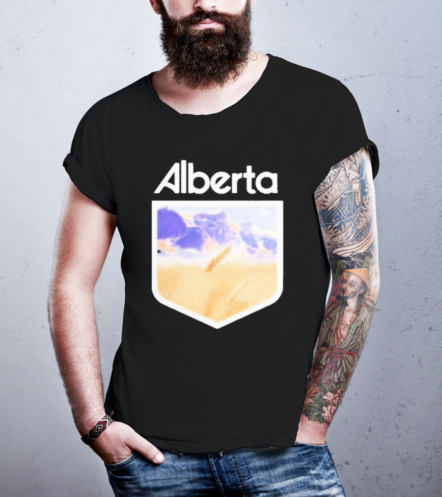 Alberta Mountain Scenic Shield Vitamin Deer Alberta Life T-Shirt