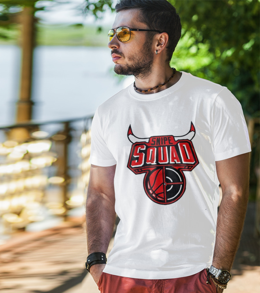 Chicago Bulls Snipe Squad Basketball Target Bull Horns T-Shirt