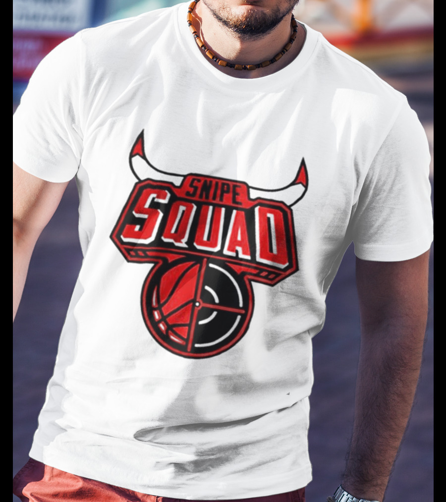 Chicago Bulls Snipe Squad Basketball Target Bull Horns T-Shirt