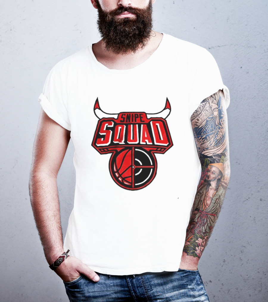 Chicago Bulls Snipe Squad Basketball Target Bull Horns T-Shirt