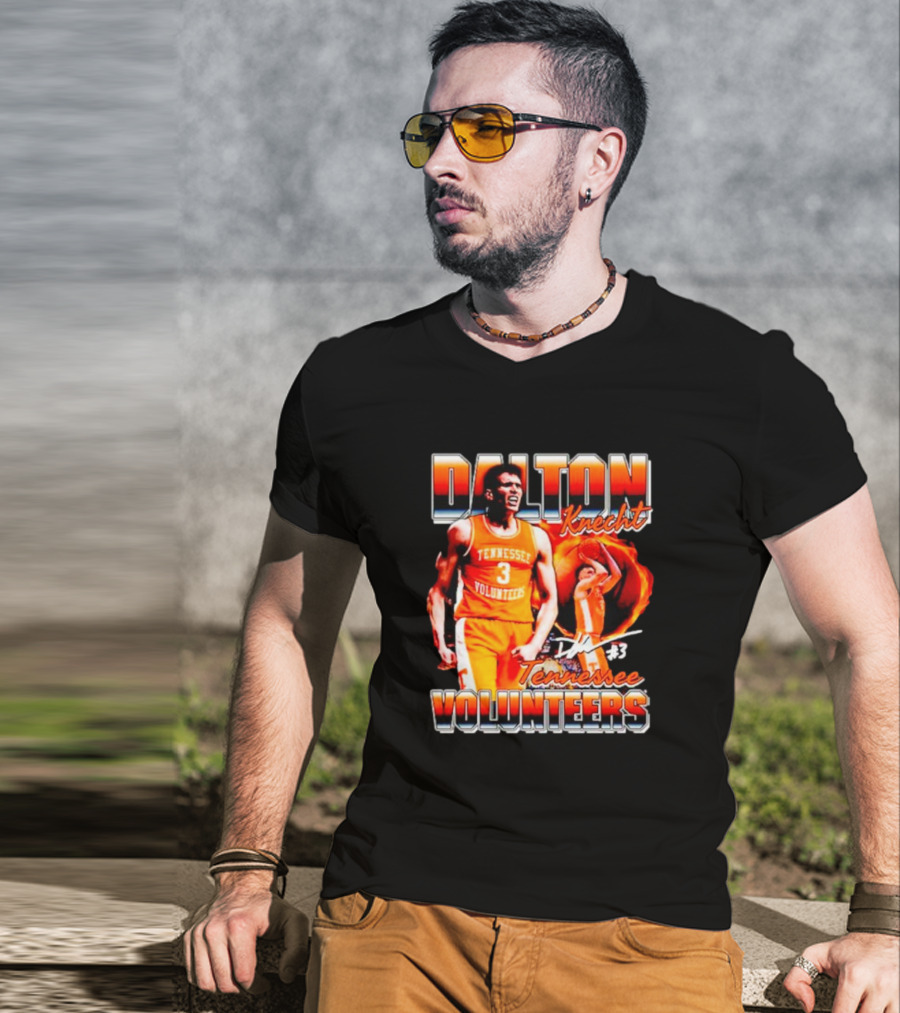 Dalton Knecht Tennessee Volunteers #3 Signature T-Shirt