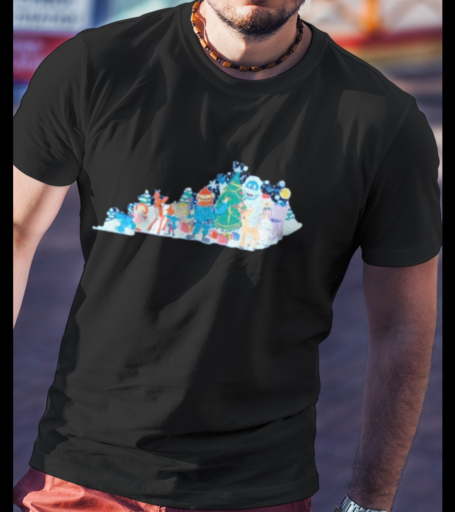 Misfit Kentuckians Christmas Characters Kentucky Map T-Shirt