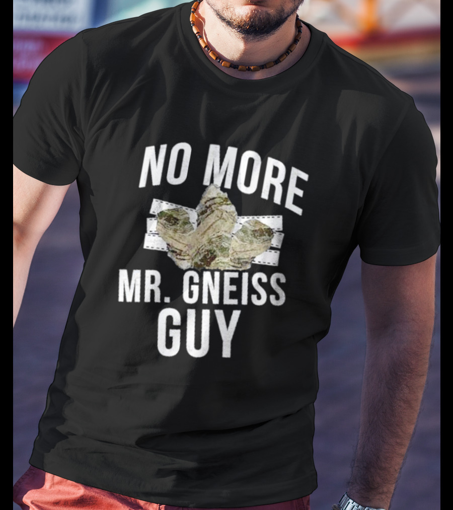 No More Mr Gneiss Guy Rock Pun With Illustrated Gneiss Formation T-Shirt