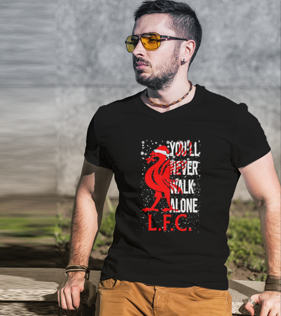 Liverpool Santa You'll Never Walk Alone L.F.C. Christmas T-Shirt