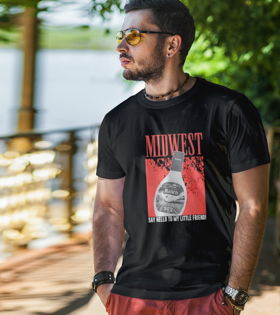 Midwest Ranch Say Hello To My Little Friend 16 Fl Oz T-Shirt