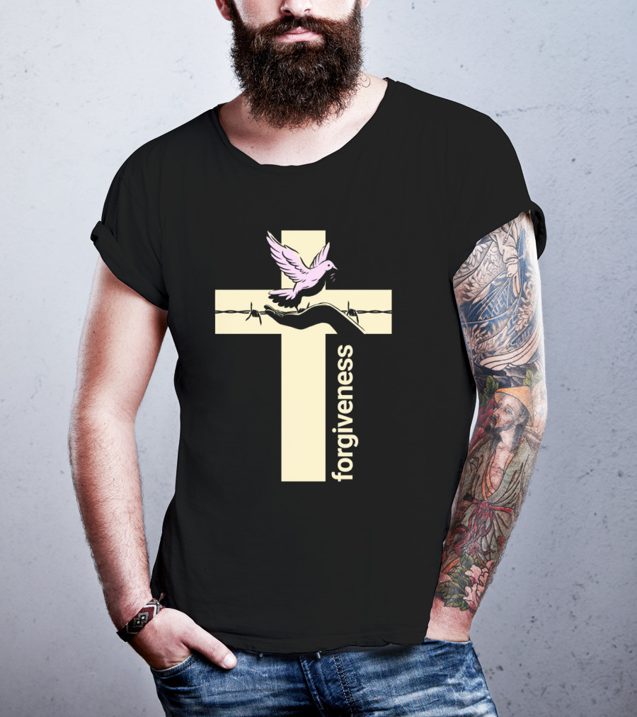 Forgiveness Dove And Cross With Barbed Wire T-Shirt