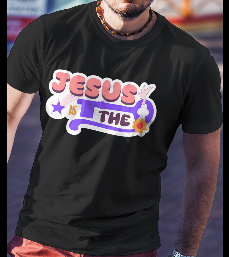 Jesus Is The Key With Dove And Star Elements T-Shirt
