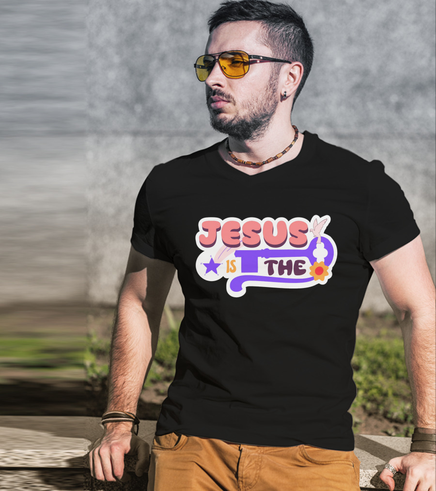 Jesus Is The Key With Dove And Star Elements T-Shirt