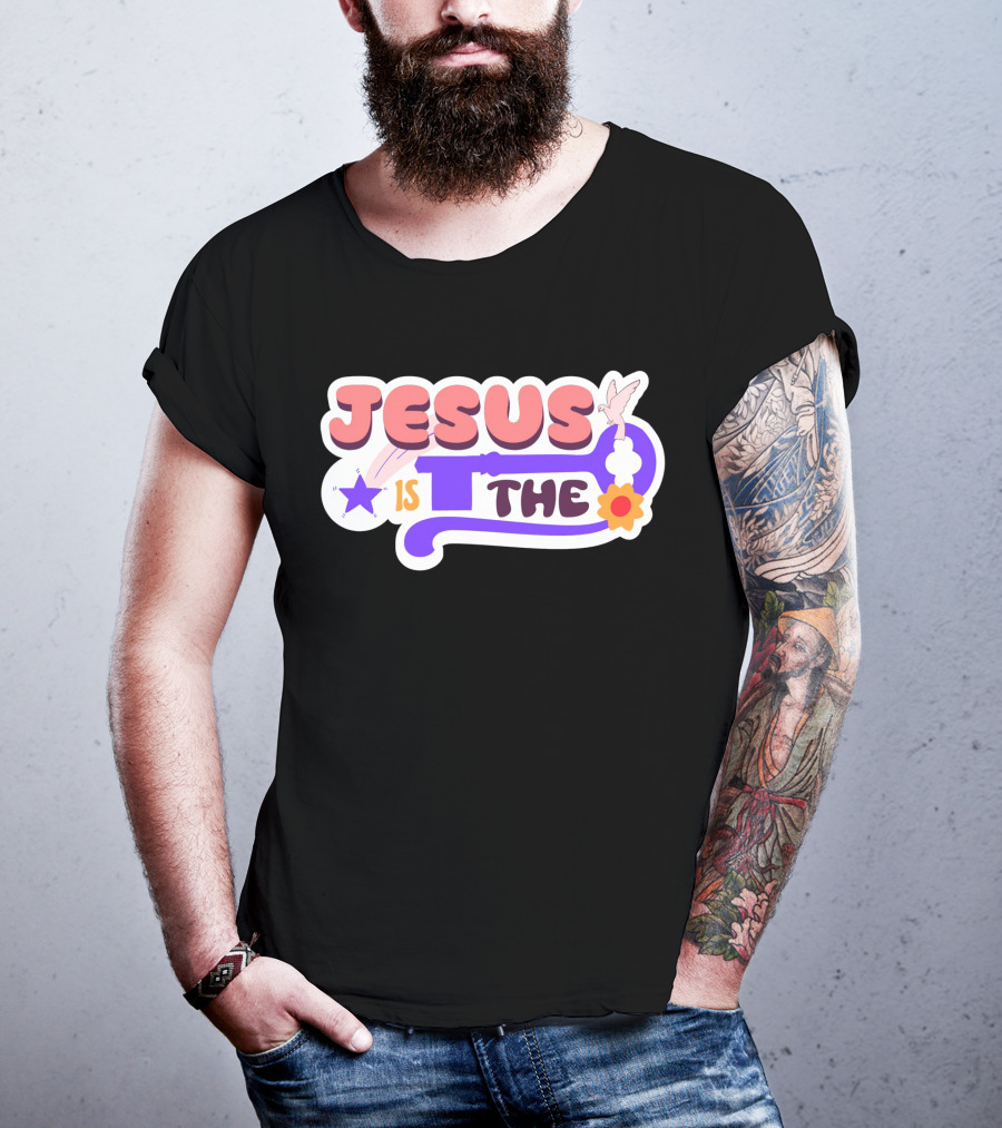 Jesus Is The Key With Dove And Star Elements T-Shirt