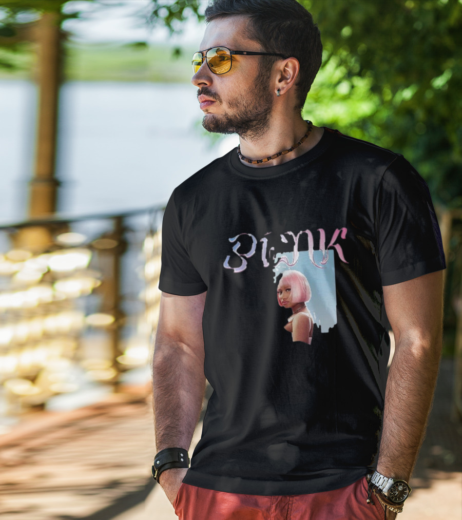 BLΛƆK Nicki Minaj Pink Photo T-Shirt