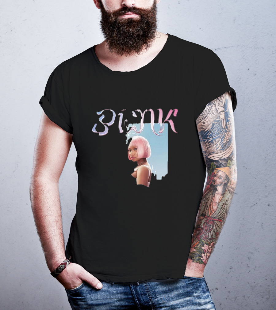 BLΛƆK Nicki Minaj Pink Photo T-Shirt