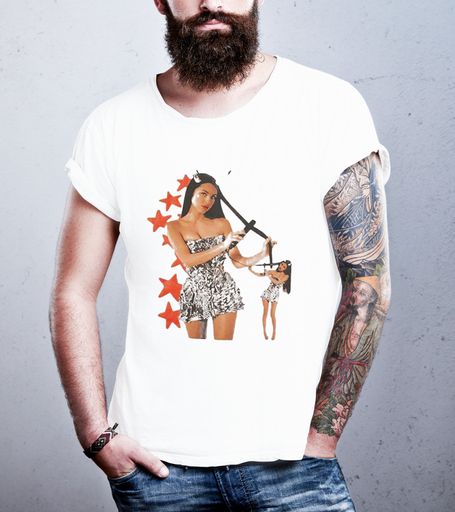 Olivia Rodrigo Black And White Star Dress With Red Stars Motif T-Shirt