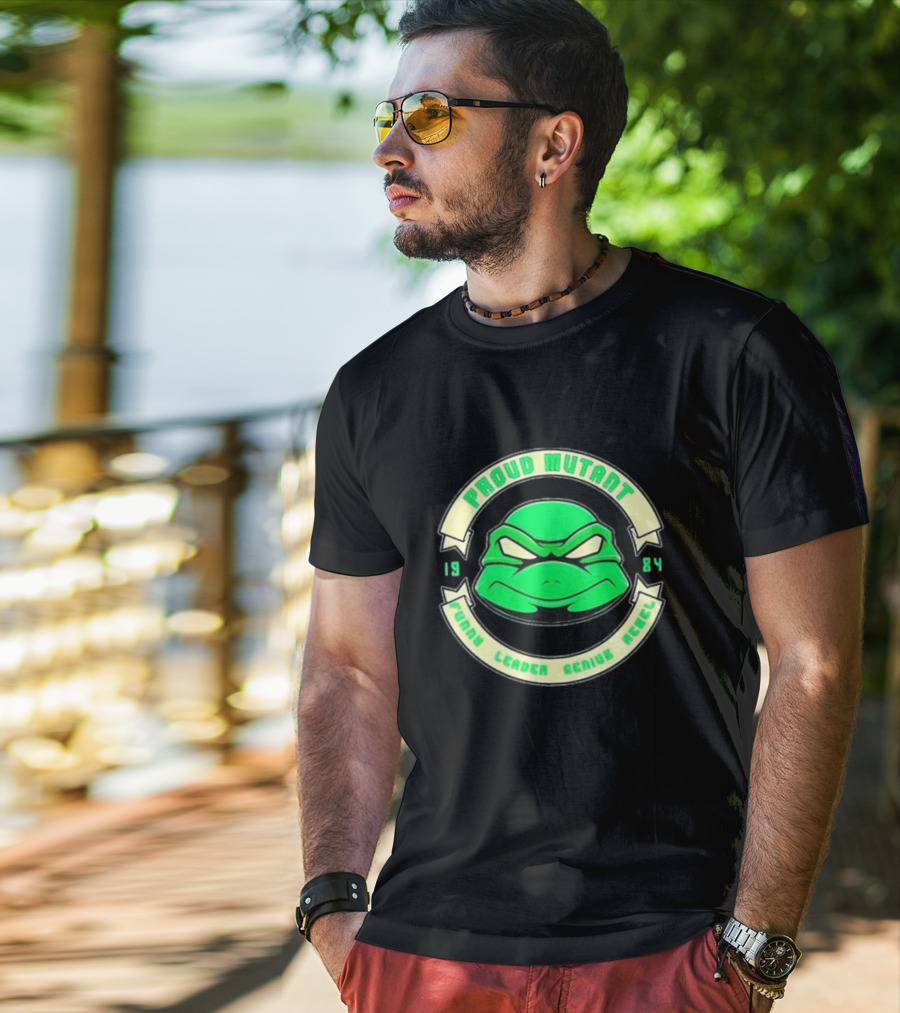 Tmnt Proud Mutant 1984 Funny Leader Genius Rebel T-Shirt