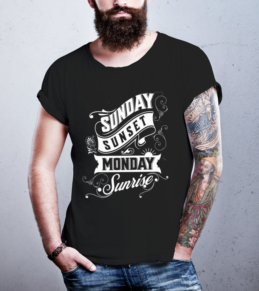 Sunday Sunset Monday Sunrise Vintage Filigree T-Shirt