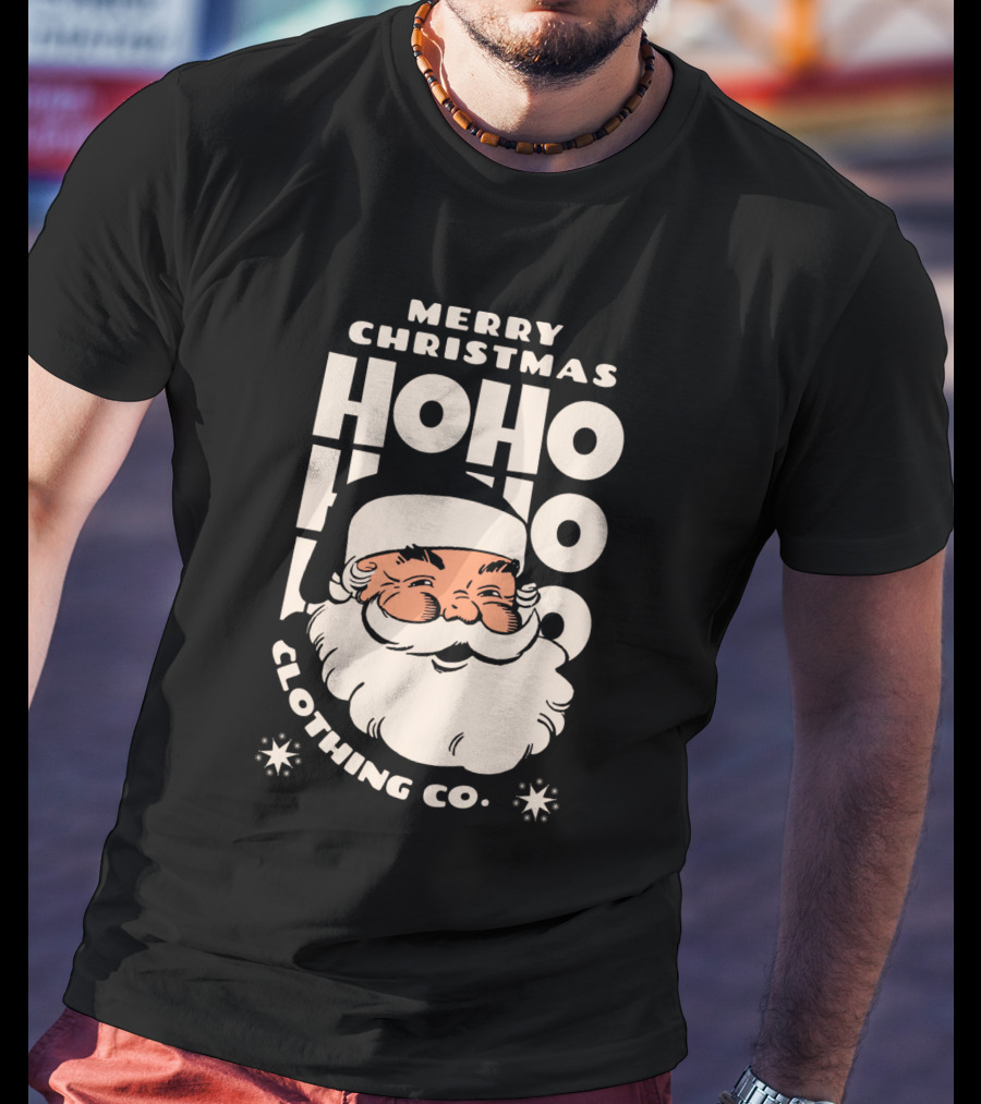 Merry Christmas Ho Ho Ho Santa Claus Clothing Co T-Shirt